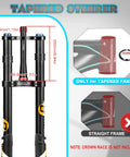 Electric Mountain Bike Front Fork With Air Suspension For 26, 27.5, And 29 Inch Wheels Inverted Downhill Design