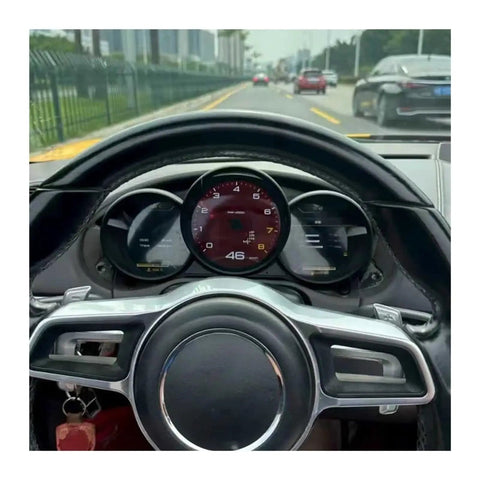 Porsche 12.3 Inch LCD Dashboard Instrument Panel Replacement For Cayman Boxster 981.1 987.2 2005 2012 Digital Gauge Cluster Smart Module With Built In Circuit Board And Plug And Play Stability in installed view