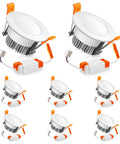 2 Inch Recessed LED Downlights Dimmable 3W Energy Saving Equivalent To 35W Halogen 3000K Warm White CRI 80 8 Pack