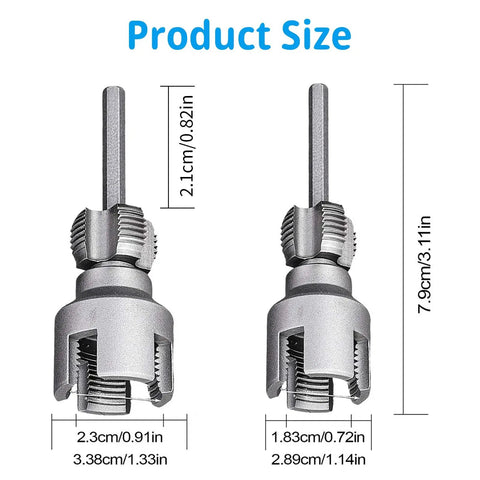 Kick Butt Plumbing Work With This Heavy-Duty PVC Pipe Threader Set sizes including 0.91in and 0.72in cutting tools shown.