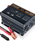 No Sweat 400 Watt 12V To 110V Power Inverter With 800W Peak Muscle, showing dual AC outlets and USB ports.