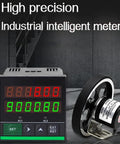 Straight Up Heavy Duty Digital Cable Length Meter Counter With Single Rolling Measure Wheel and Memory Backup For Textile Plants Count Range Zero To 999999 Dual Relay Outputs Plug And Play Install For Pro Shops