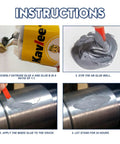 Step-by-step instructions applying High Temperature Metal Casting Glue for repairs and heat resistant liquid welding filler on metal.