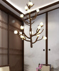 Top Shelf Chinese Magnolia Branch Chandelier, Killer Pendant Light Featuring Smooth Anti Corrosion Finish, Hella Bright Statement Ceiling Fixture For Restaurant Kitchen Island And Cozy Home Decor in modern dining room setting.