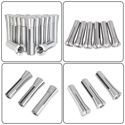 Pro Grade Twenty Three Piece R8 Mill Collets Set With Internal Seven Sixteenths To Three Quarters Inch Range steel collets collection