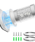Magnetic Dryer Vent Connector Kit Quick Connect For Tight Spaces 4 Inch Dryer Hose 3 Feet Long 6 Ply Aluminum Foil Includes Two Durable Clamps Easy Snap On No Fuss Detach In Seconds Keeps Lint From Building Up showing hose and clamps