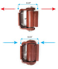 Badass Heavy Duty Adjustable Gate Hinge For Driveway Round Mound Mount With Grease Zerk And Wide Weld Footprint, showing size 3-1/2" and 3-1/4".
