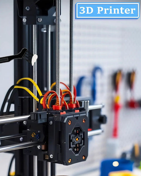 Close-up of a 3D printer with lead screws and rails, ideal for applying 3D Printer White Lithium Grease 50g Lubricant for maintenance.
