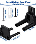 Two Pack Adjustable Barn Door Floor Guide Set With Wall Mount Guides And Screws For Sliding Doors, Black POM Steel