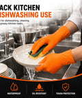 Rock Solid 8 Mil Orange Nitrile Work Gloves 100 Pack Medium Chemical Resistant Disposables For Tradesmen And Industrial Jobs using gloves for dishwashing.