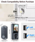 Video Smart Lock All In One Fingerprint Door Lock With Wide Angle Camera And Two Way Video Doorbell Wifi Deadbolt dimensions and compatibility guide.