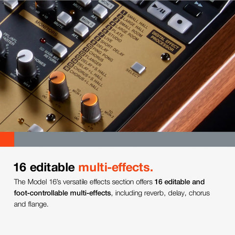 Close-up of control panel showing 16 editable multi-effects on All In One 16 Track Studio Recorder And Mixer With USB Audio Interface