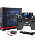 HT8A 8 Channel RC Panel Remote Controller and Receiver with box, display screen, and cables for cars boats and helis