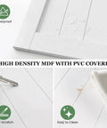 Close-up of waterproof high density MDF with PVC cover used in Foolproof Setup Bifold Barn Doors 40 Inch By 84 Inch.