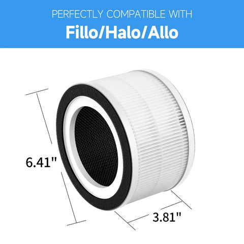 2 Pack Replacement Filter For Fillo Halo Allo Purifier 3 In 1 Filtration System compatible with Fillo Halo Allo Honati Miroco Vanaheim Saki