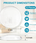 Heavy Duty Silicone Door Stoppers For Wall Peel And Stick Quick Pick Up showing 12 pieces, clear round pads, 2 inch diameter, shock-resistant.