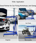 Heavy Duty 2 Ton Folding Engine Hoist Cherry Picker Jib Crane lifting engine, showcasing versatility for garages and workshops.