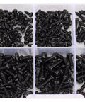 400 Piece Cross Pan Head Wood Screws Set Stainless Steel Self Tapping M2 And M2.6 Assortment Kit in box compartments