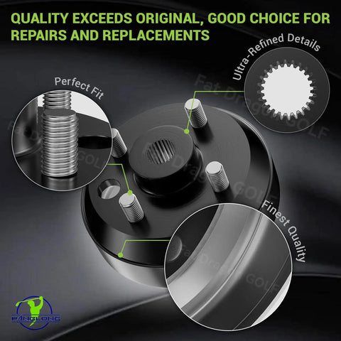 OEM Style Brake Drum Hub Assembly For EZGO TXT Golf Carts, detailed view showcasing mounting bolts and quality design.