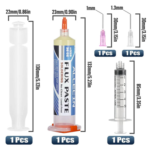No Clean Soldering Flux 559 30cc 30mL Paste No Mess For Electronics Lead Free Low Volatility Easy Push Design components shown