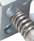 Close-up of Spring Loaded Door Stop And Lock Catch Pair with Dual Roller Design, showing zinc alloy spring mechanism for boats and RVs.