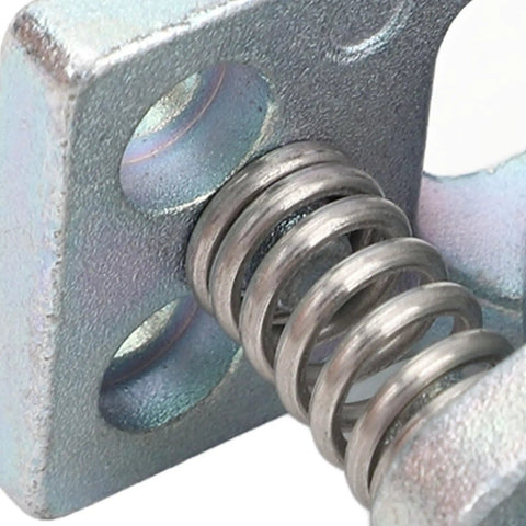 Close-up of Heavy Duty Double Roller Door Catch For Rv And Trailer Secure Spring Loaded Zinc Alloy Stopper with spring mechanism.