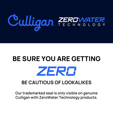 Culligan trademark and ZeroWater Technology seal for genuine ZeroWater Technology Replacement Filter 3-Pack products.