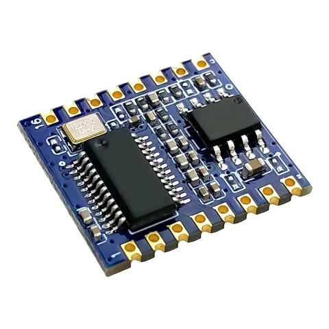 AI Voice Recognition Development Board Plug And Play For Smart Projects With Offline Language Processing With UART PWM IO Output TF Card Audio Playback USB Programmable Recording DC 5V Powered Module V20 HLK Style blue PCB with chips and pins