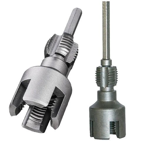 4 In 1 Water Pipe Wrench With Integrated Internal And External Threading, Pipe Tapping And PVC Threader for 1/2 Inch and 3/4 Inch Pipes