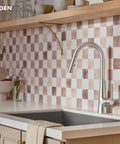 Top Shelf Pulldown Kitchen Faucet In Slick Spot Resist Stainless Steel with 360 swivel spout in a modern kitchen setting.