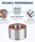 ATV/UTV wheel bearing with orange rubber seal and steel housing