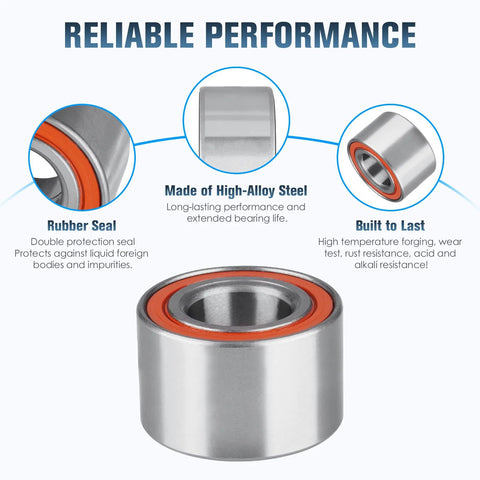 ATV/UTV wheel bearing with orange rubber seal and steel housing