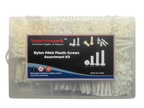 Rock Solid 760 Piece M6 Nylon Screw Assortment Pack Bang For The Buck Phillips Pan Head Metric Fasteners With Hex Nuts And Flat Washers Chemical Resistant Heavy Duty Tool Box Essential in clear storage box.