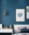 Bedroom with Blue Peel And Stick Wallpaper Roll 15.8 By 394 Inches Self Adhesive Waterproof Durable Vinyl For Bedroom Kids Living Room Bathroom And Cabinets Removable DIY Friendly With Trimming Gridlines For Precise Cuts, framed artwork and modern decor.