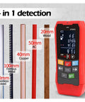 Real McCoy 4 In 1 Wall Scanner And Stud Finder with high sensitivity, showing detection measurements for various materials.