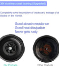 Comparison of Six Fin Blender Blade Replacement With Female Socket For Auto IQ Blenders and other product, showing bearings.