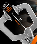 3 Inch Face Clamp For Woodworking And Pocket Hole Joinery With Quick Release Ergonomic Soft Grip Handles Three Inch Throat Depth And Two And Three Quarter Inch Clamping Capacity Swivel Non Marring Pads For Even Pressure And Secure Joints diagram with measurements