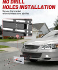 No Drill Front License Plate Bracket Universal Mount For Car Truck SUV Bumper Easy Grille Or Bumper Install