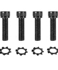 Replacement Allen Head AR Grip Screws Kit With Exterior Tooth Lock Washers In Black Zinc Plated Quarter Inch Twenty Eight UNF Seven Eighths Inch Fine Thread 18-8 Stainless Steel Includes Hex Wrench Four Sets