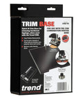 Rock Solid Trim Base For Hardwood Lipping Quick Swap Router Adapter Tough Plastic Template on packaging with usage details.