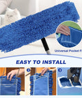 Premium 36 Inch Microfiber Dust Mop Head Replacement medium washable pad in blue, ideal for easy installation on cleaning frames.