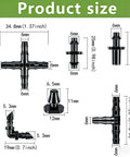 Two Hundred Twenty Piece Drip Irrigation Kit With One Quarter Inch Tubing Fittings size chart of connectors and plugs