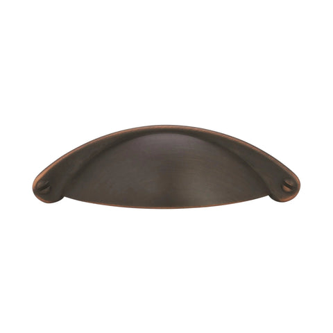 Oil-Rubbed Bronze Cup Pull 2-1/2 Inch Center To Center 4-1/16 Inch Overall Length Traditional Cabinet Drawer Hardware