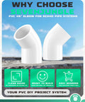 1/2 Inch PVC 45 Degree Elbow Fittings Socket To Socket Pack Of 20, Heavy Duty Right Angle Pipe Fittings For DIY Projects