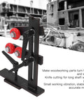 Pro Grade Wood Lathe Steady Rest With Stable L Shaped Woodworking Center Frame Cast Iron Tool Rest And 3 Fixing Wheels in workshop