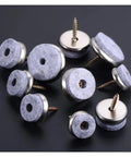 Close-up of Screw-On Felt Furniture Gliders 18mm To 28mm for Wooden Floors showing felt surface and screw base