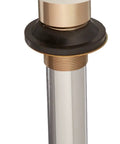Square Push Pop Up Bathroom Sink Drain Without Overflow In Champagne Bronze Finish With All Metal Construction With Chrome Tailpiece