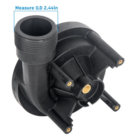 No Brainer Heavy Duty Drop In Swap Hot Tub And Spa Circulation Pump Wet End Fits LX Spa Rigs detailed view with ports.