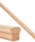 Top Shelf Straight Up Red Oak Arc Handrail For Indoor Staircases And Exterior Porches Featuring Hella Smooth Finish And Heavy Duty Assembly for easy installation.