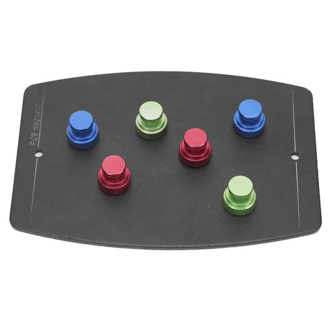 Magnetic Base PCB Holder with six colorful electromagnetic pins on a durable metal construction for electronics repair and DIY projects.